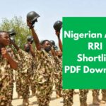 Nigerian Army 90RRI Shortlist 2025 PDF Download
